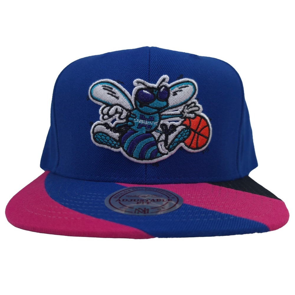 Charlotte Hornets Mitchell & Ness NBA Snapback Hat Cap 3D‎ Logo Purple NWT